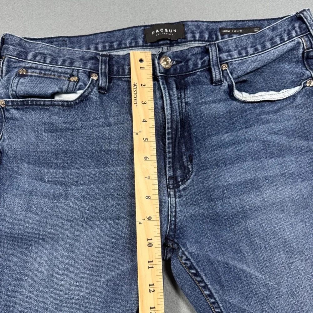 PacSun Mens Skinny Jeans 34x32 Medium‎ Wash Blue Denim Casual Pants